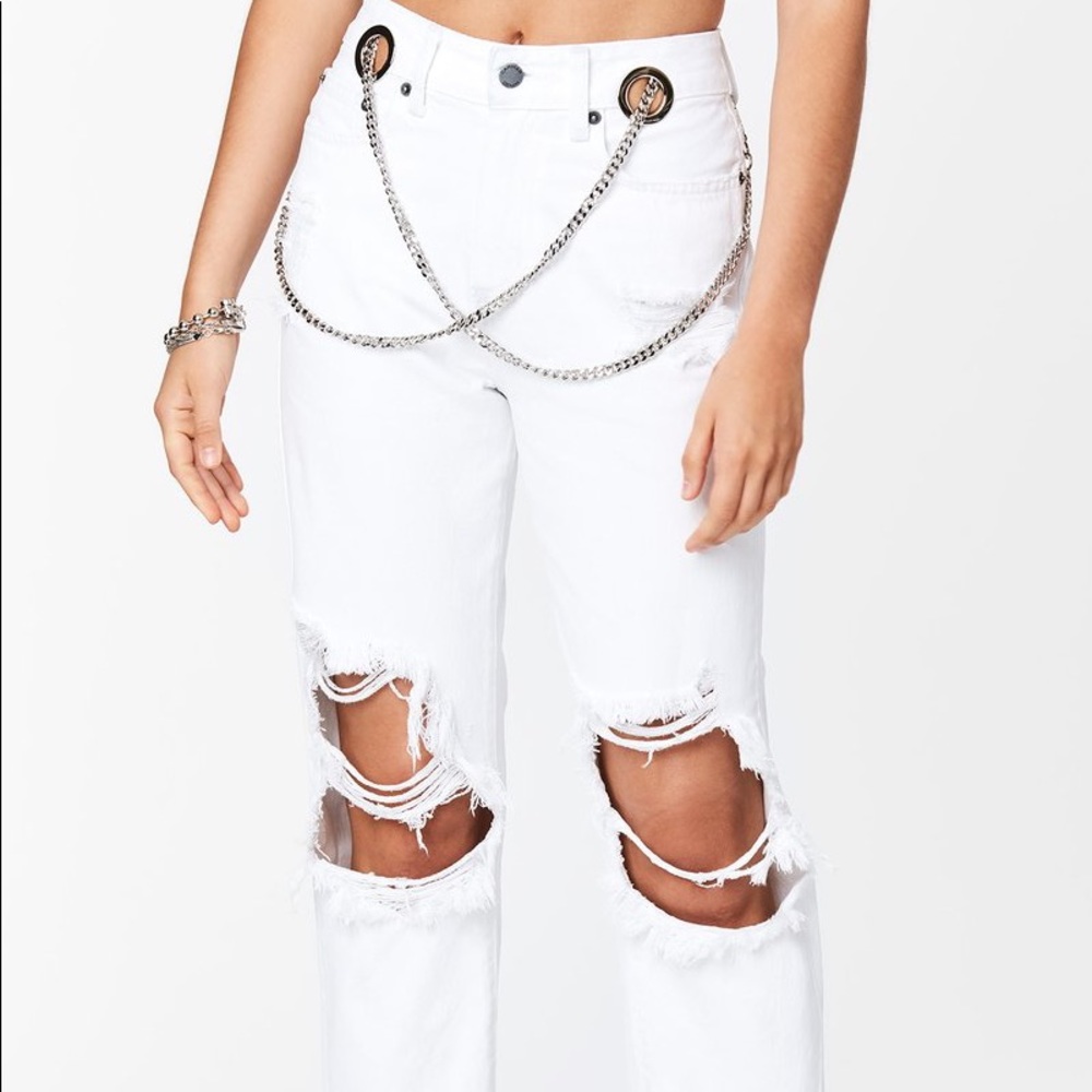 White hermia chain front jeans from CARMAR denim
